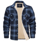 Charles | Surchemise Homme à Carreaux Doublée Sherpa - Bleu marine