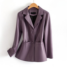 Charlotte | Veste Cintrée Effet Cuir Femme à Poches Plaquées - Violet