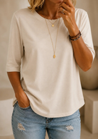 Ines Paris | T-shirt femme col rond manches trois-quarts