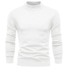 Clément | Pull Homme Col Montant en Maille Fine Coupe Ajustée - Blanc