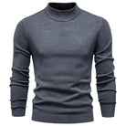 Clément | Pull Homme Col Montant en Maille Fine Coupe Ajustée - Gris foncé
