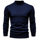 Clément | Pull Homme Col Montant en Maille Fine Coupe Ajustée - Bleu marine