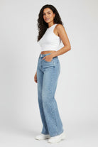 Colette | Jean Femme Taille Haute Jambe Large à Reflets Scintillants - vue 7