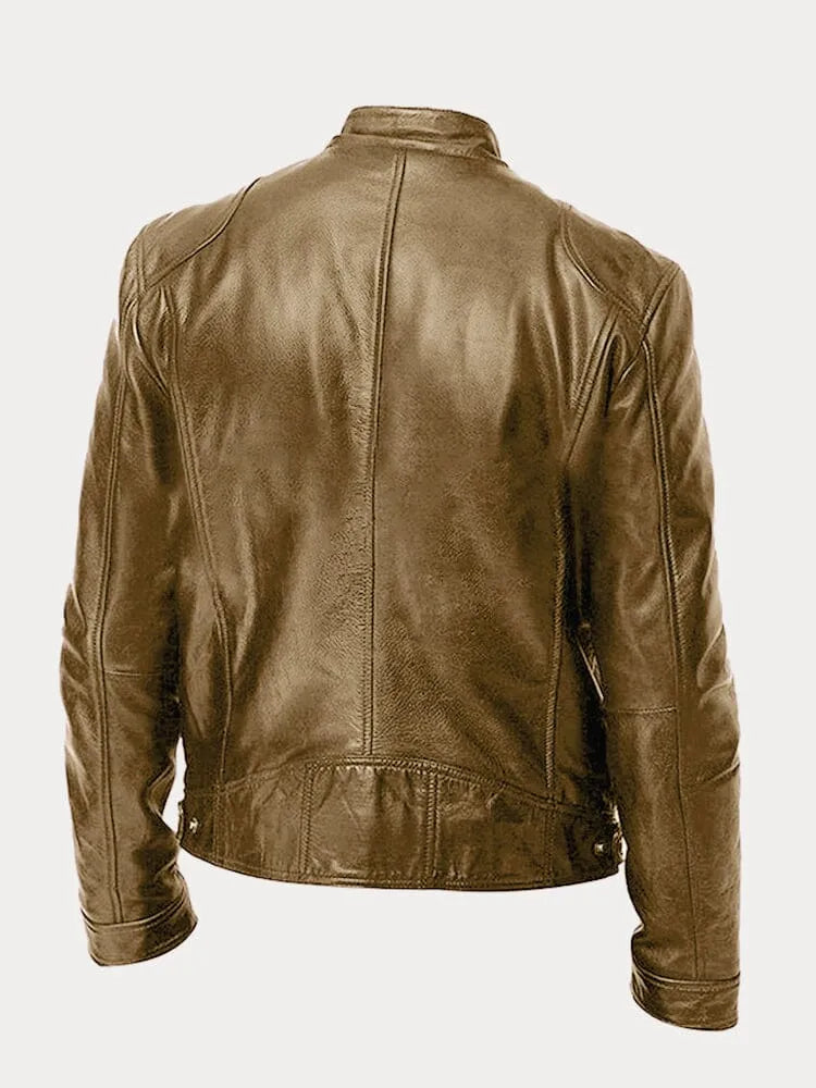 Côme | Blouson Motard Homme Effet Cuir à Col Montant Doublé - vue 4