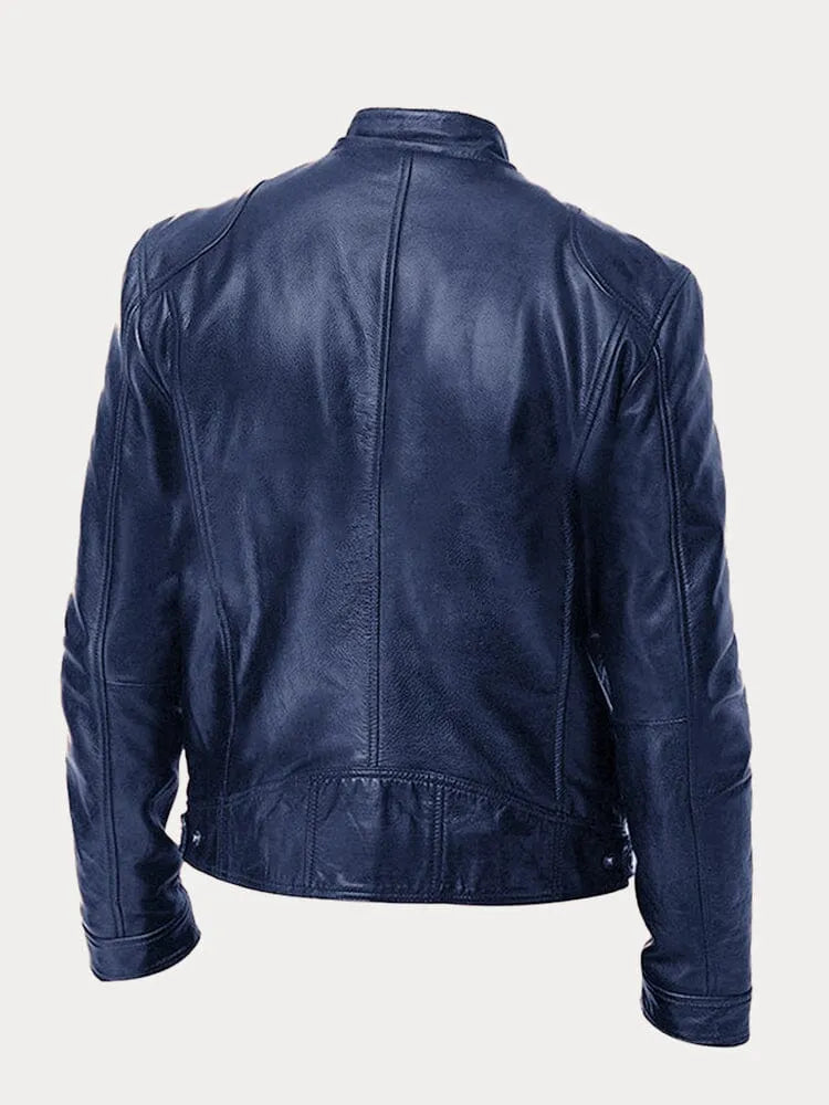 Côme | Blouson Motard Homme Effet Cuir à Col Montant Doublé - vue 5