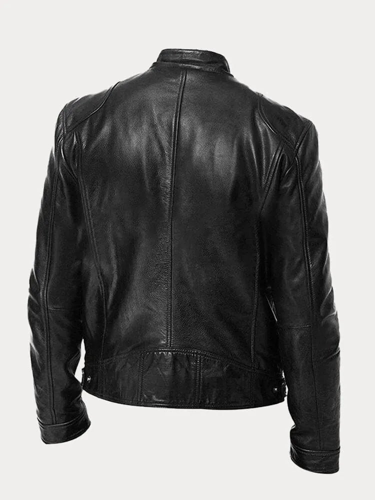 Côme | Blouson Motard Homme Effet Cuir à Col Montant Doublé - vue 7