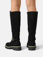 Constance | Bottes Hautes Femme Aspect Daim à Talon Large et Semelle Crantée - vue 3
