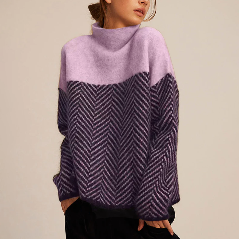 Ines Paris | Pull femme motif graphique contrasté coupe ample
