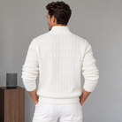 Damien | Pull Homme Demi-Zip en Maille Torsadée à Col Montant - vue 2