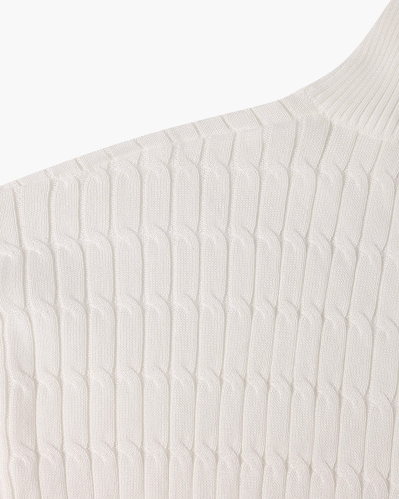 Damien | Pull Homme Demi-Zip en Maille Torsadée à Col Montant - vue 8
