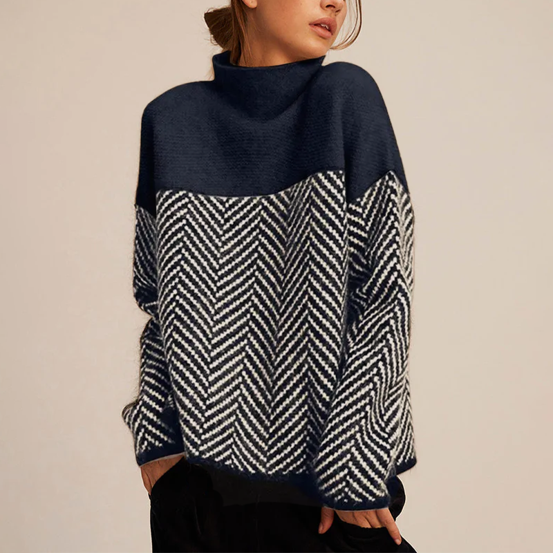 Ines Paris | Pull femme motif graphique contrasté coupe ample
