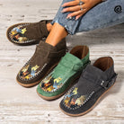 Mocassins femme imprimé chat à enfiler, bout rond et talon bas