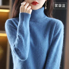 Delphine | Pull Col Roulé Femme Toucher Cachemire Coupe Ajustée - Bleu