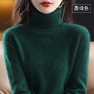 Delphine | Pull Col Roulé Femme Toucher Cachemire Coupe Ajustée - Vert