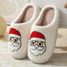 Dominique | Chaussons Femme Moelleux Motif de Noël Semelle Antidérapante - Père Noël