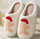 Dominique | Chaussons Femme Moelleux Motif de Noël Semelle Antidérapante - Pain d'épices
