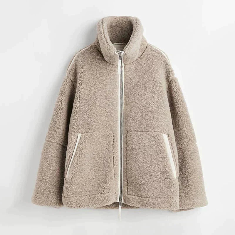 Ines Paris | Veste teddy oversize femme col montant