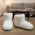 Edith | Chaussons Bottillons Femme en Fausse Fourrure Douce - Blanc
