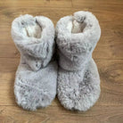 Edith | Chaussons Bottillons Femme en Fausse Fourrure Douce - Gris clair