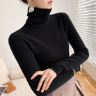 Edwige | Pull Col Roulé Femme Ajusté Toucher Cachemire - Noir