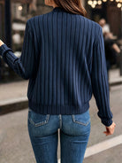 Gilet femme côtelé zippé, maille à manches longues