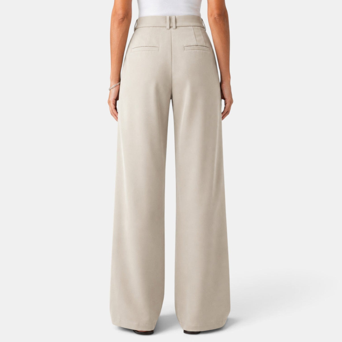 Estelle | Pantalon Habillé Femme Taille Haute à Jambe Large et Pinces - vue 3