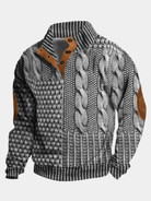 Eudes | Pull Homme Col Montant Boutonné à Motif Torsadé - vue 1