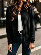 Gilet femme côtelé zippé, maille à manches longues