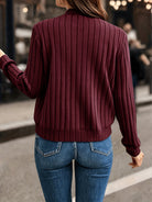 Gilet femme côtelé zippé, maille à manches longues