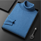 Fernand | Pull Homme Col Roulé en Maille Fine à Manches Longues - Bleu
