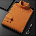 Fernand | Pull Homme Col Roulé en Maille Fine à Manches Longues - Orange