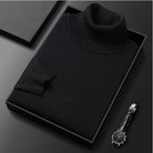Fernand | Pull Homme Col Roulé en Maille Fine à Manches Longues - Noir