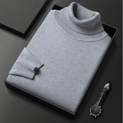 Fernand | Pull Homme Col Roulé en Maille Fine à Manches Longues - Gris clair