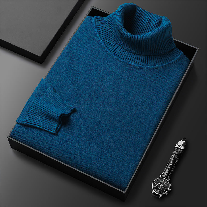 Fernand | Pull Homme Col Roulé en Maille Fine à Manches Longues - Bleu pétrole