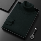 Fernand | Pull Homme Col Roulé en Maille Fine à Manches Longues - Vert foncé