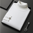 Fernand | Pull Homme Col Roulé en Maille Fine à Manches Longues - Blanc