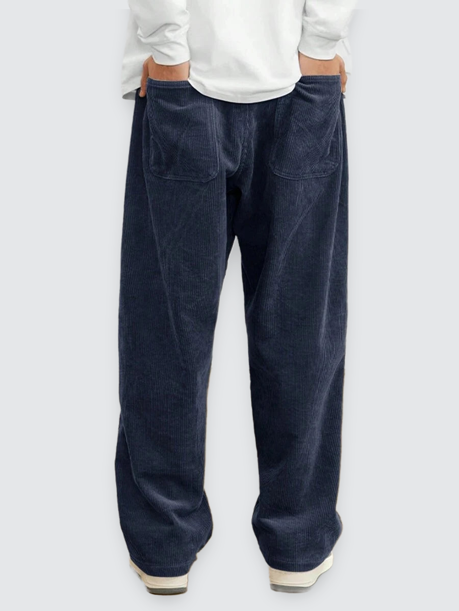 Firmin | Pantalon Homme en Velours Côtelé Jambe Droite Taille Élastique - vue 10