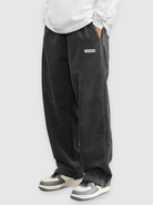 Firmin | Pantalon Homme en Velours Côtelé Jambe Droite Taille Élastique - Gris foncé