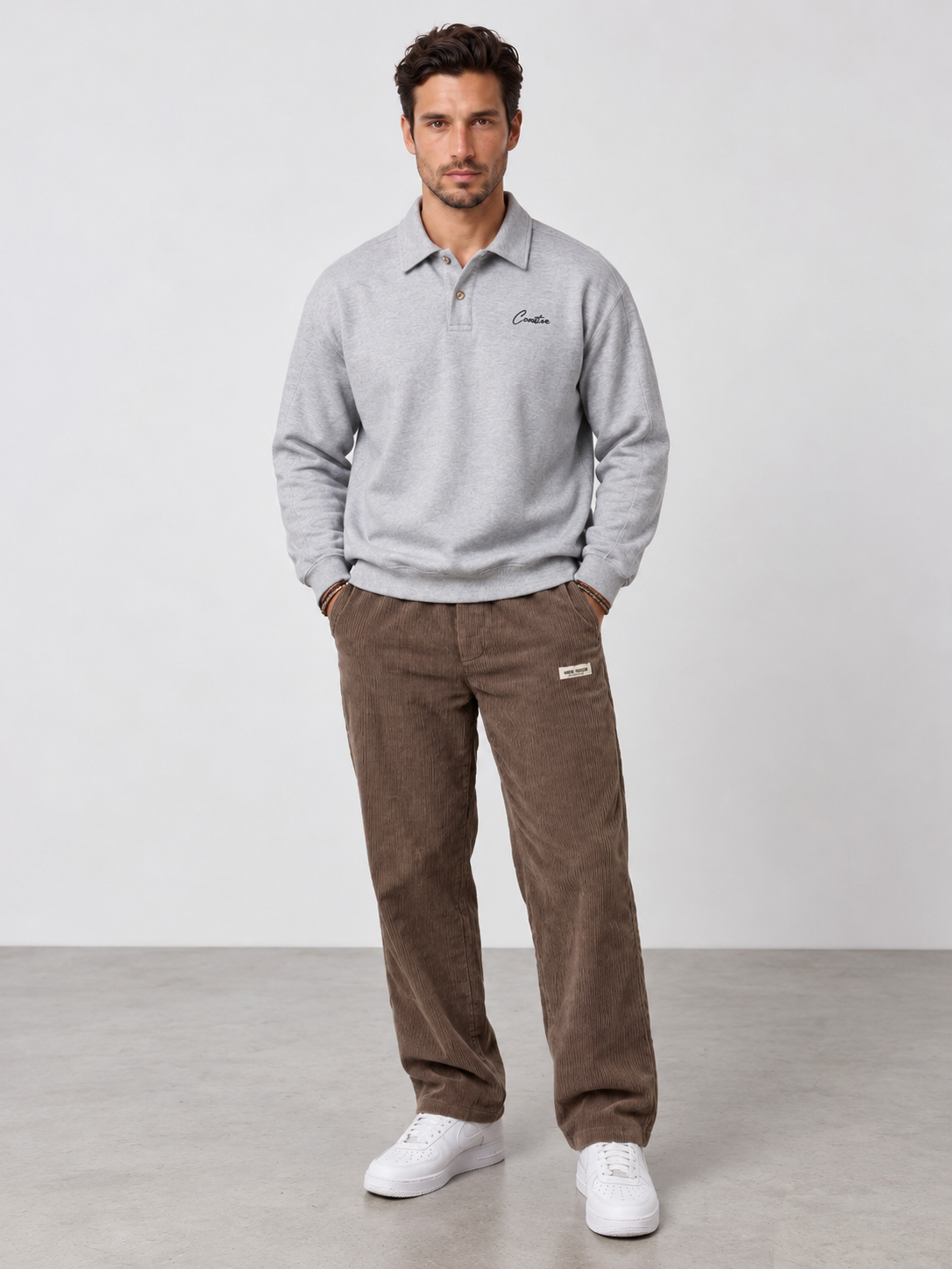 Firmin | Pantalon Homme en Velours Côtelé Jambe Droite Taille Élastique - vue 2
