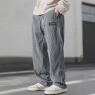 Florent | Pantalon Homme Velours Côtelé Ample à Taille Cordon - Gris