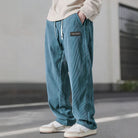 Florent | Pantalon Homme Velours Côtelé Ample à Taille Cordon - Bleu canard