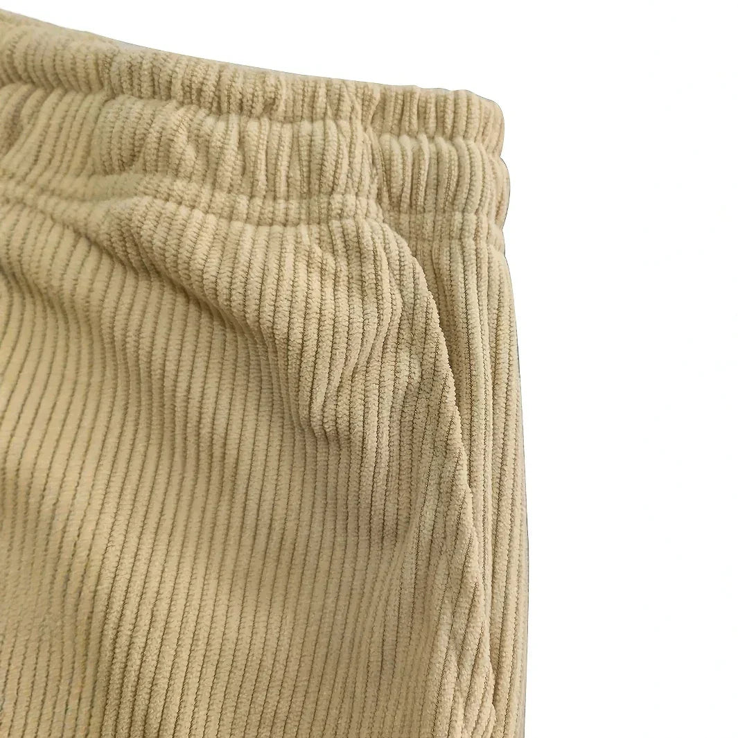 Florent | Pantalon Homme Velours Côtelé Ample à Taille Cordon - vue 8