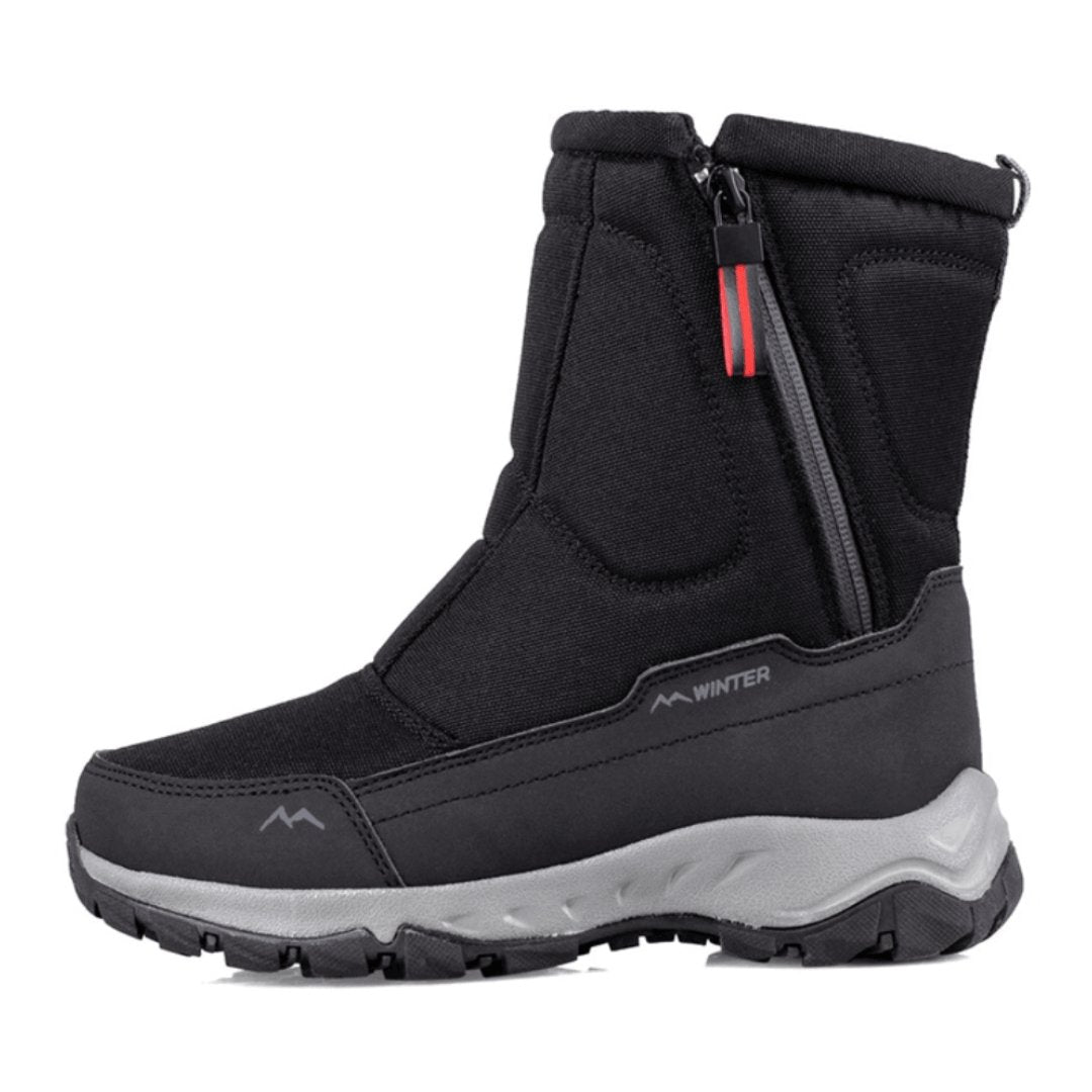 Georges | Bottes d'Hiver Homme Doublées Chaudes à Zip et Semelle Antidérapante - Noir