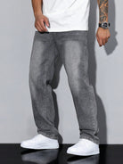 Gilles | Jean Homme Coupe Droite Ample en Denim Délavé - vue 10
