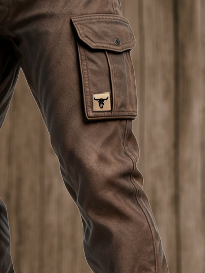 Grégoire | Pantalon Cargo Homme Épais Multipoches Coupe Droite - vue 6