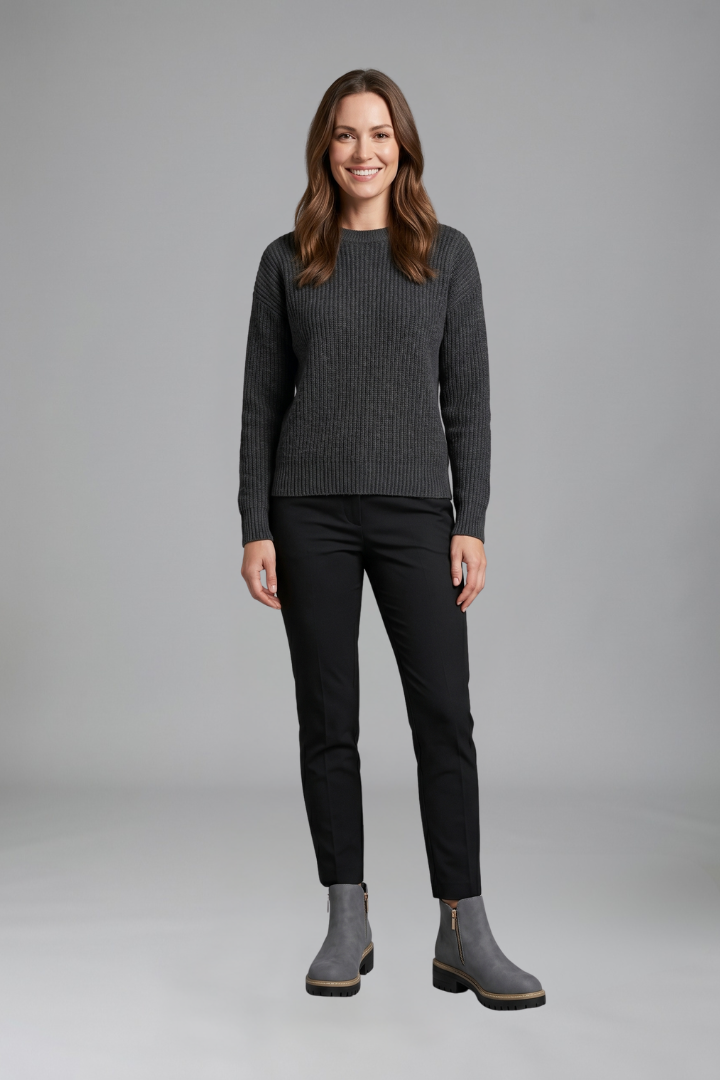 Hélène | Bottines Zippées Aspect Daim à Semelle Crantée Femme - vue 2