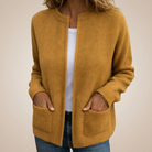 Ines Paris | Gilet zippé femme maille chaude à poches – Grande taille