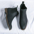 Hippolyte | Bottines Chelsea Homme Aspect Nubuck à Enfiler et Semelle Crantée - Noir