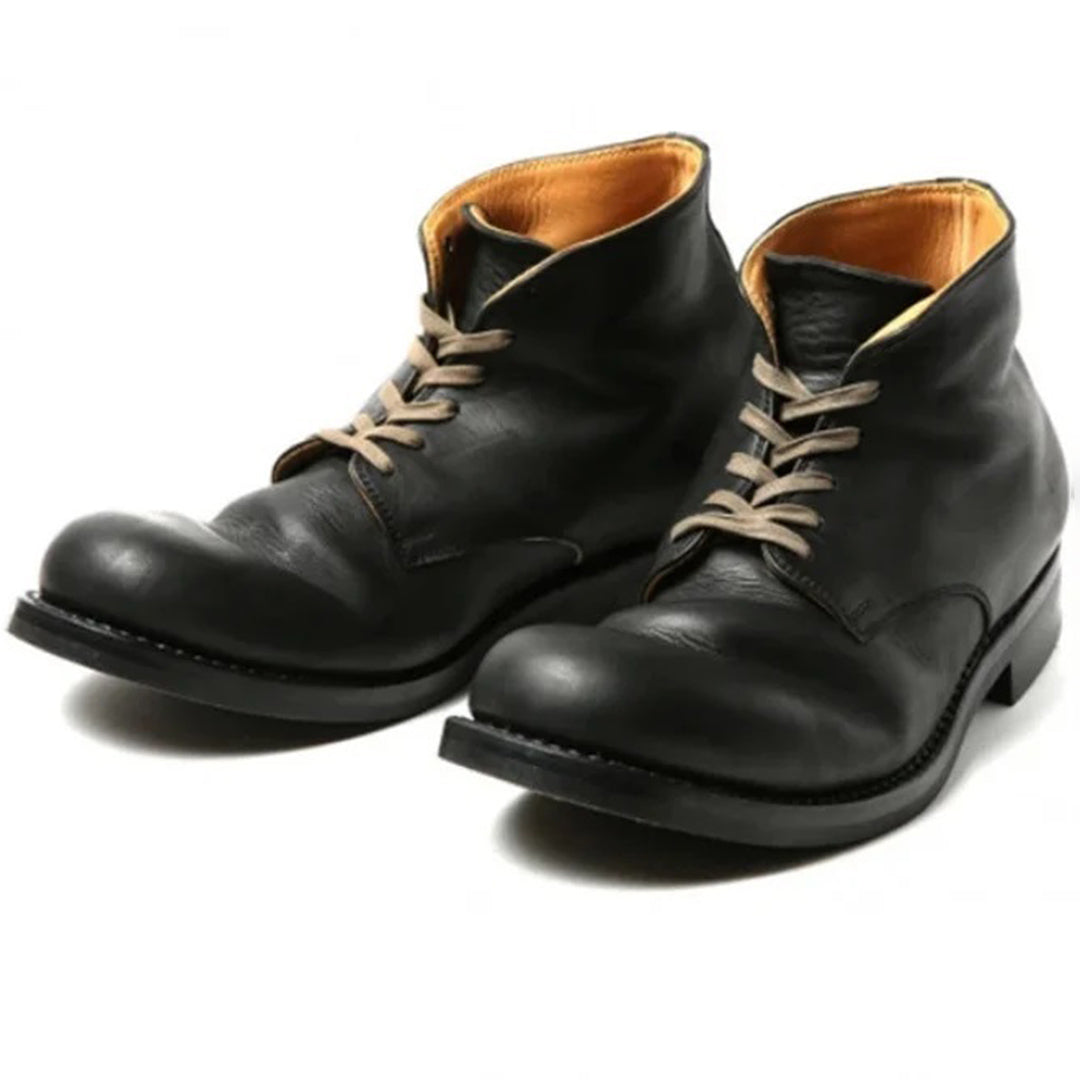 Honoré | Bottines Homme Classiques Effet Cuir à Lacets et Semelle Antidérapante - Noir