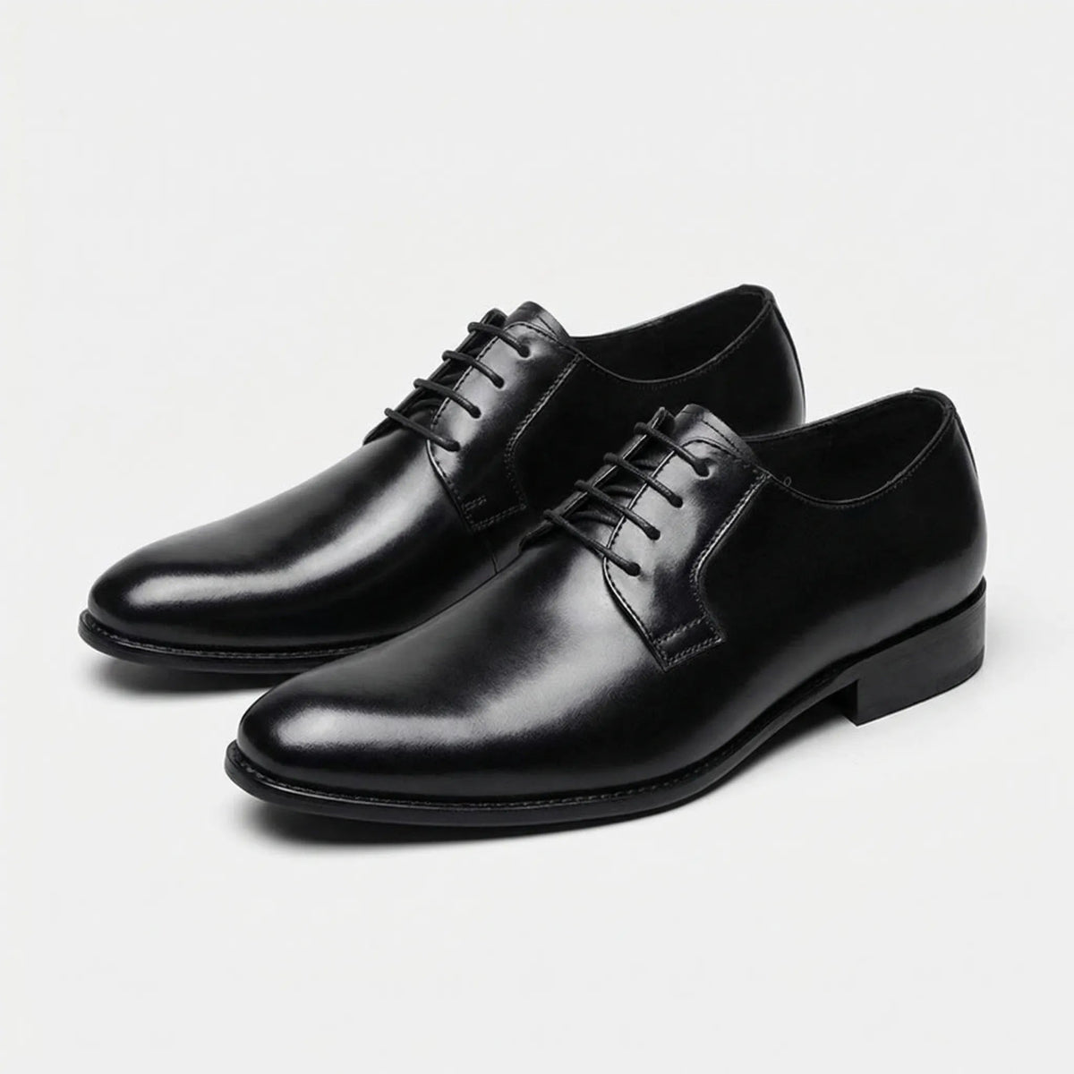 Hubert | Derbies Homme Effet Cuir Lisse à Lacets et Bout Rond - Noir